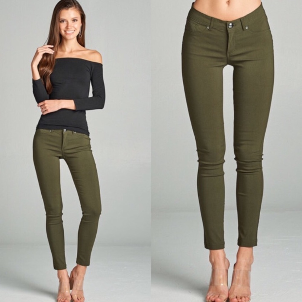 ♥️ BOUTIQUE Olive Green Skinny Jeans